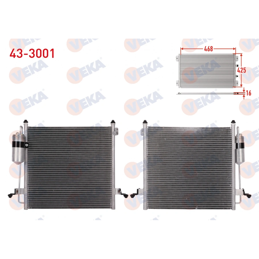 KLIMA RADYATORU TUPLU MITSUBISHI L 200 (KBT,KAT) 2.5 DID 2005- (ESKI TIP, KISA)