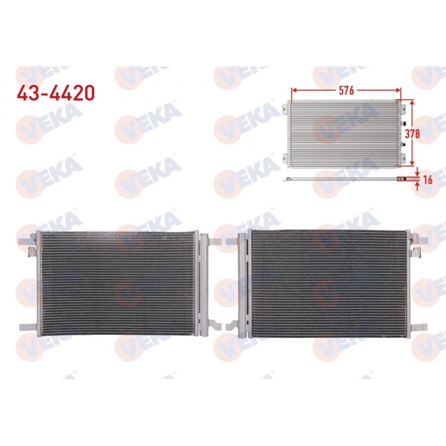 KLIMA RADYATORU VW GOLF VII 1.6 TDI 12- /PASSAT 1.6 TDI 14- /T-ROC 1.5 TSI 17- /AUDI 1.4 TFSI A3 12- /Q2 16- /Q3 18- /LEON 1.4 TSI 12- /KAROQ 1.5 TSI 17- /OCTAVIA 1.6 TDI 12- /SUPERB 1.6 TDI 15-