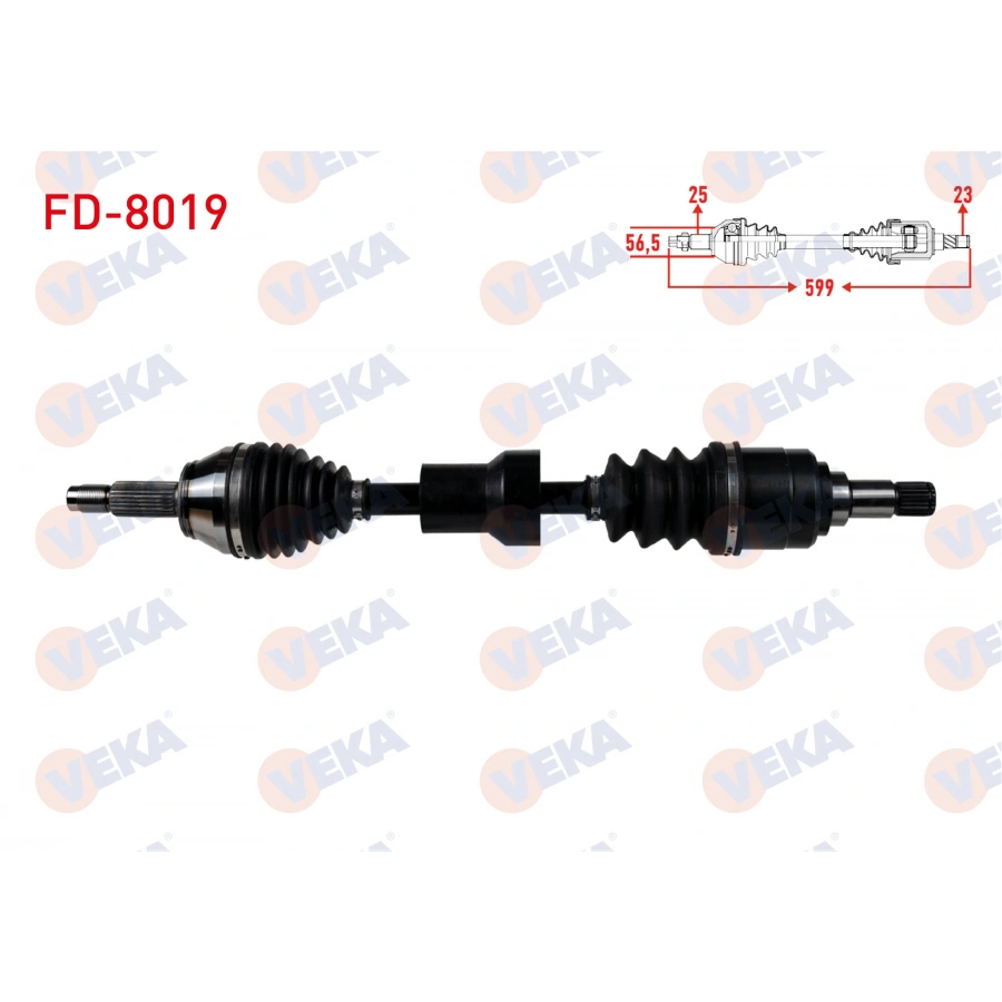 KOMPLE AKS ON SOL FORD ESCORT VII 1.6 16v UZUNLUK 599mm 1995-1999