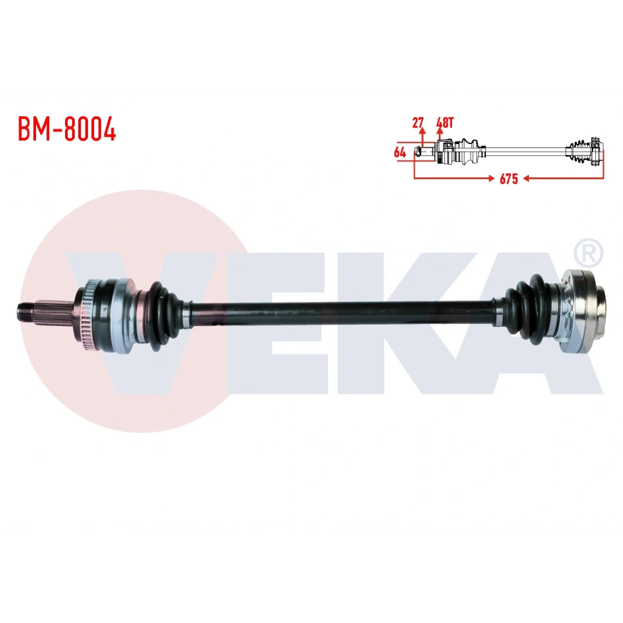 KOMPLE AKS SAG ARKA BMW 3 SERISI (E46) 316 i ABSLI 48 DIS UZUNLUK 675mm 1998-2005