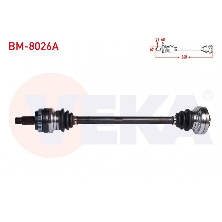 KOMPLE AKS SAG ARKA BMW 3 SERISI (E90) 320 D ABSLI 48 DIS UZUNLUK 660 mm 2005-2011