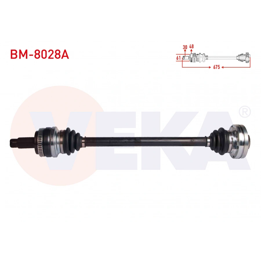 KOMPLE AKS SAG ARKA BMW X3 (E83) 2.0 D ABSLI 48 DIS UZUNLUK 675 mm 2004-2010