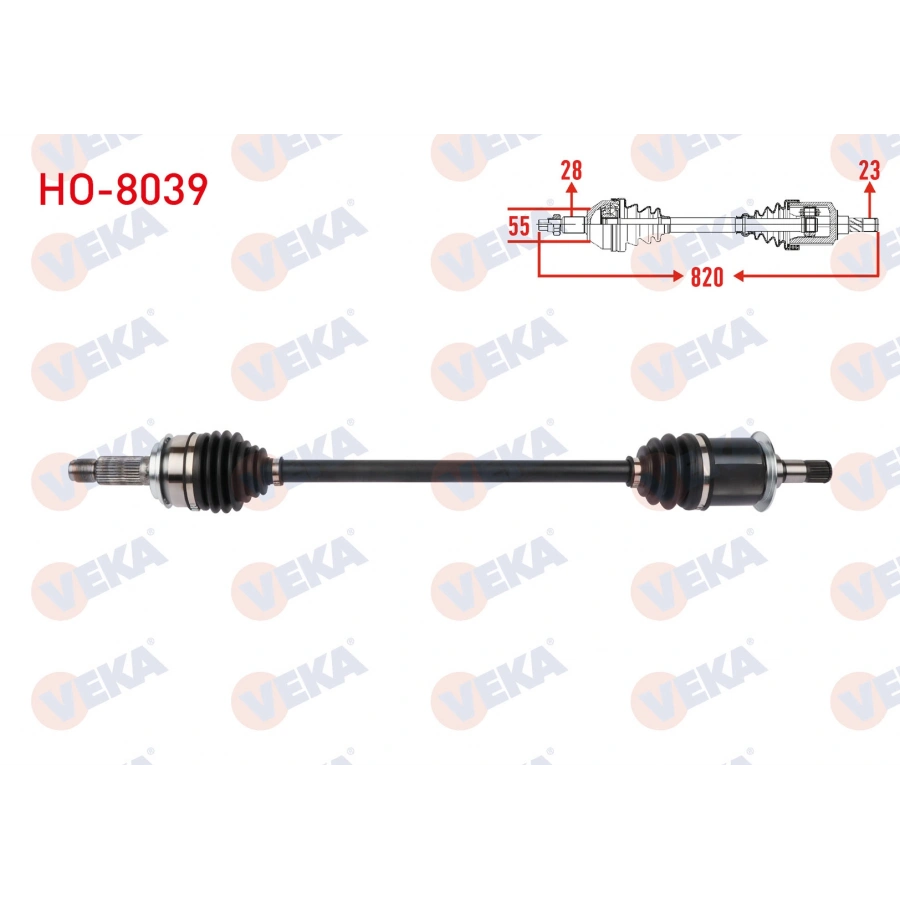 KOMPLE AKS SAG ARKA UZUNLUK 820mm HONDA CR-V III 2.0 i-VTEC 2006-2012 / 2.2 i-CTDi, i-DTEC 2007-