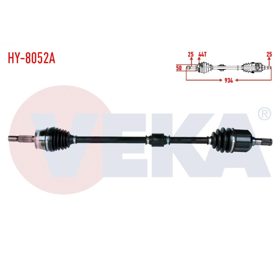 KOMPLE AKS SAG ON ABSLI 44 DIS UZUNLUK 934mm HYUNDAI ELANTRA 1.6i A-T/M-T 2001-2007