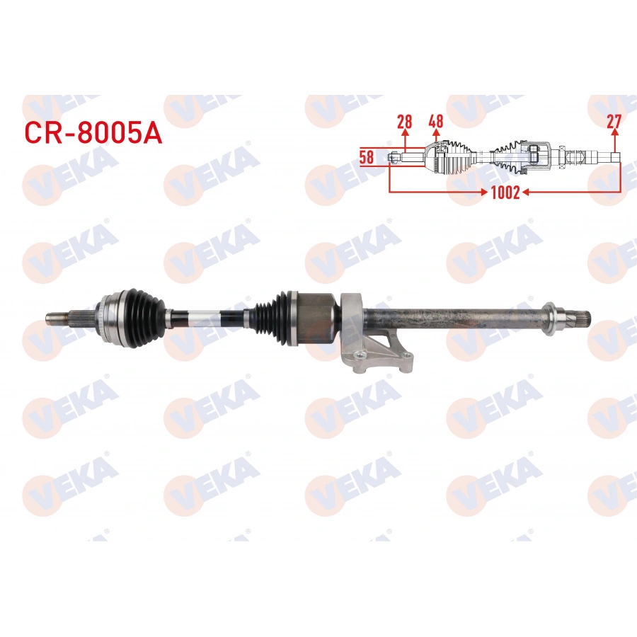 KOMPLE AKS SAG ON ABSLI 48 DIS UZUNLUK 1002mm CHERY TIGGO 7 PRO