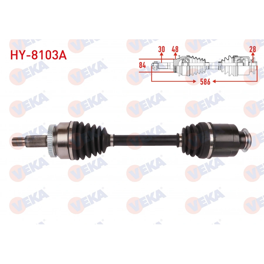 KOMPLE AKS SAG ON ABSLI 48 DIS UZUNLUK 586mm HYUNDAI TUCSON (TLE) 1.6 T-GDI 2015-2020