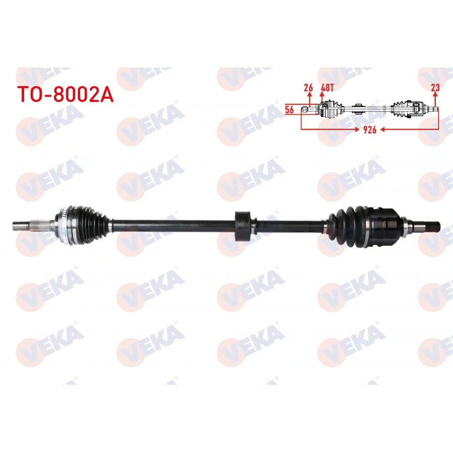 KOMPLE AKS SAG ON ABSLI 48 DIS UZUNLUK 926mm TOYOTA COROLLA (_E10_) 1.6i 1992-1997 / COROLLA (_E11_) 1.6i 16v 1997-2002