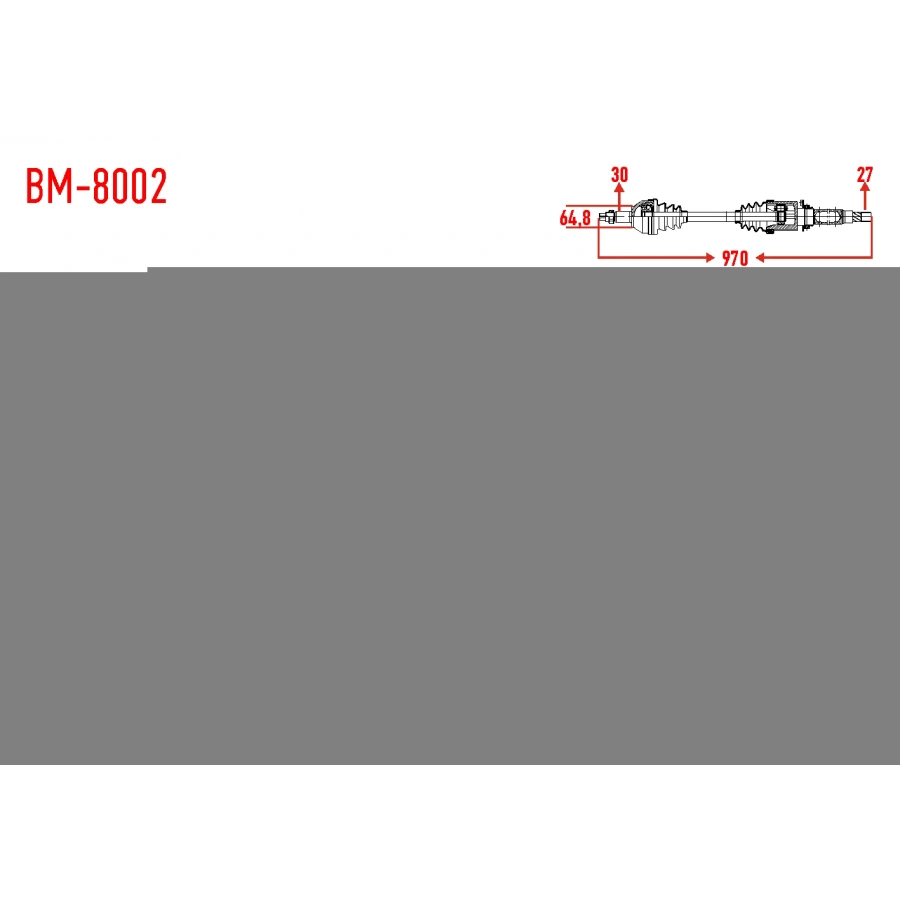 KOMPLE AKS SAG ON BMW X5 (E53) 3.0 D UZUNLUK 970mm 2000-2007