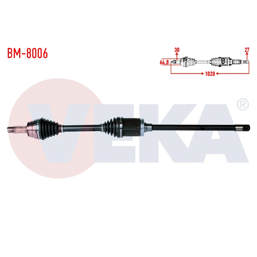 KOMPLE AKS SAG ON BMW X5 (E70) 3.0 D UZUNLUK 1020 mm 2007-2012