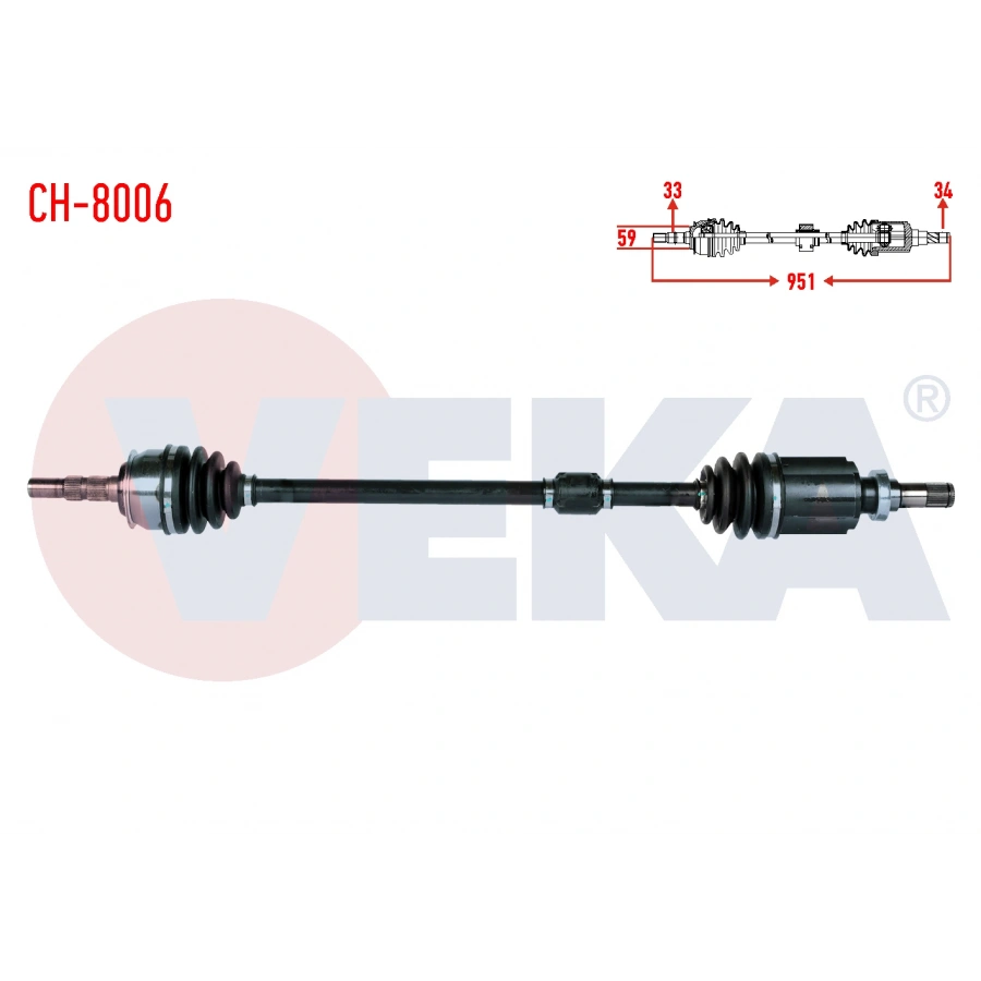 KOMPLE AKS SAG ON CHEVROLET CRUZE (J300) 1.6 A-T UZUNLUK 951mm 2009-2014