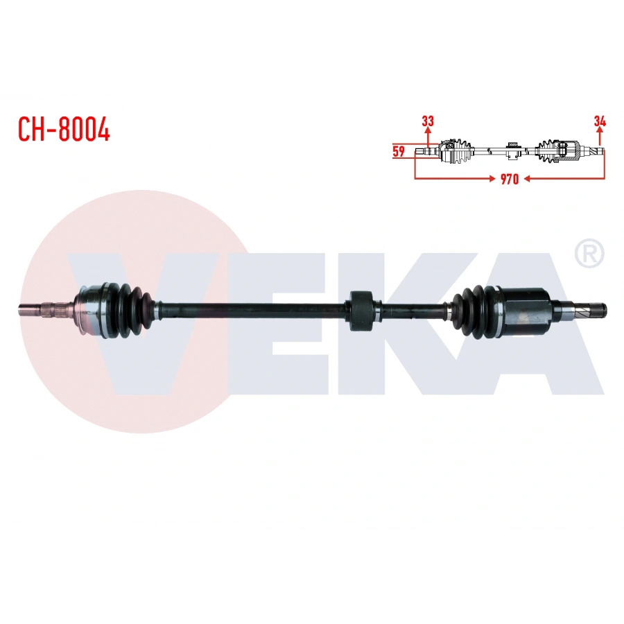 KOMPLE AKS SAG ON CHEVROLET CRUZE (J300) 1.6 M-T UZUNLUK 970mm 2009-2014