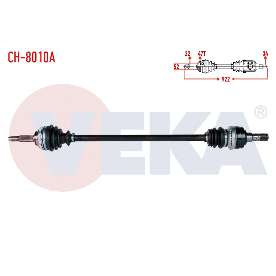 KOMPLE AKS SAG ON CHEVROLET KALOS (T200) 1.4 ABSLI 47 DIS M-T UZUNLUK 922mm 2003-2008