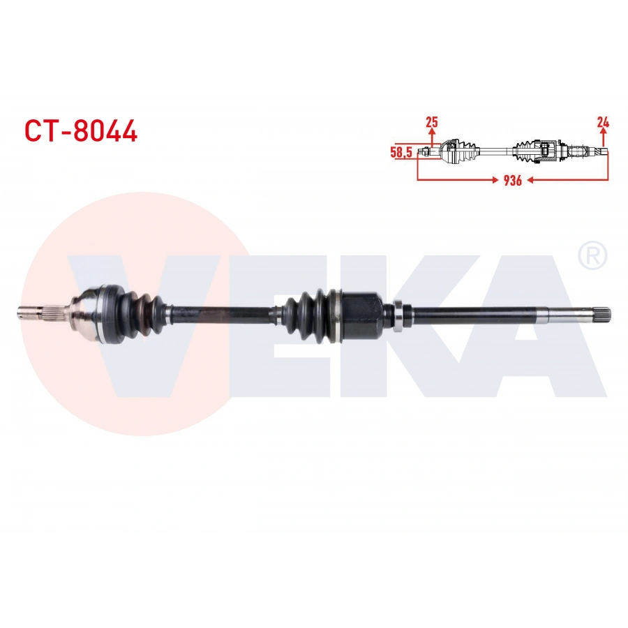 KOMPLE AKS SAG ON CITROEN C5 II (RC) 1.6 HDI M-T UZUNLUK 936mm 2004-2008