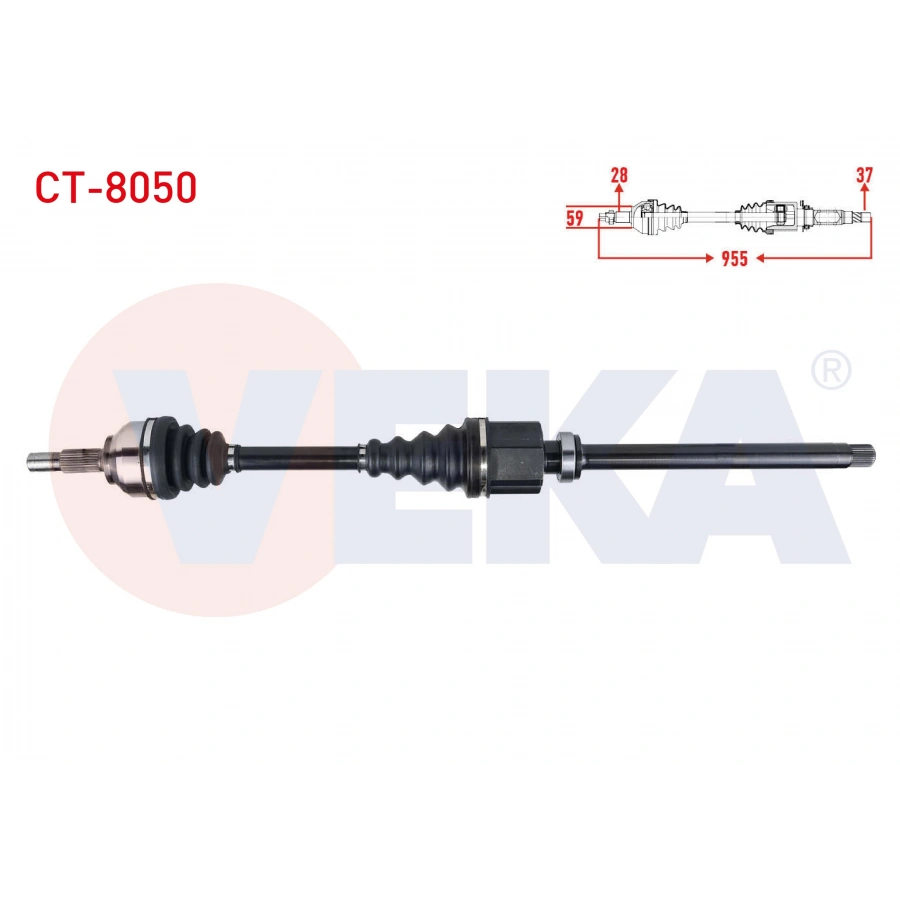 KOMPLE AKS SAG ON CITROEN C5 III (RD) 2.0 HDI A-T UZUNLUK 955mm 2008-2015