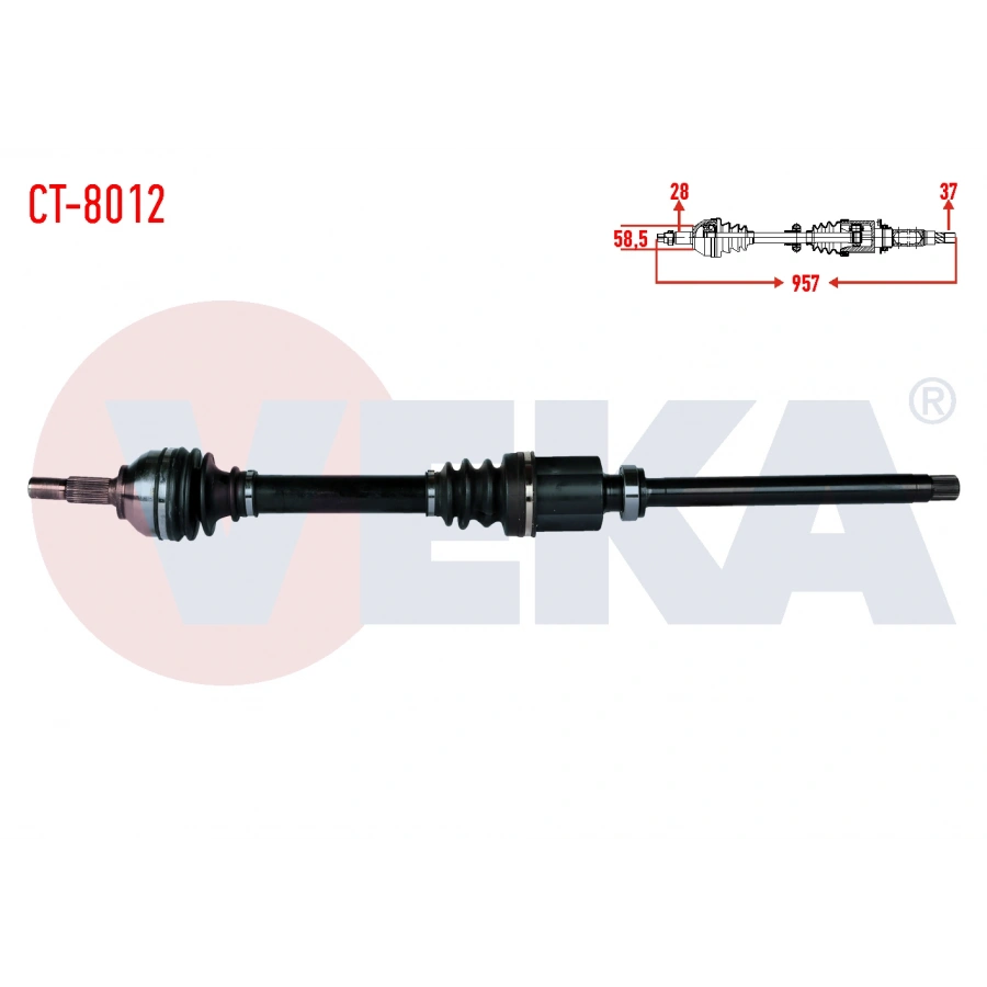 KOMPLE AKS SAG ON CITROEN C5 III (RD) 2.0 HDI A-T UZUNLUK 957mm 2008-2015