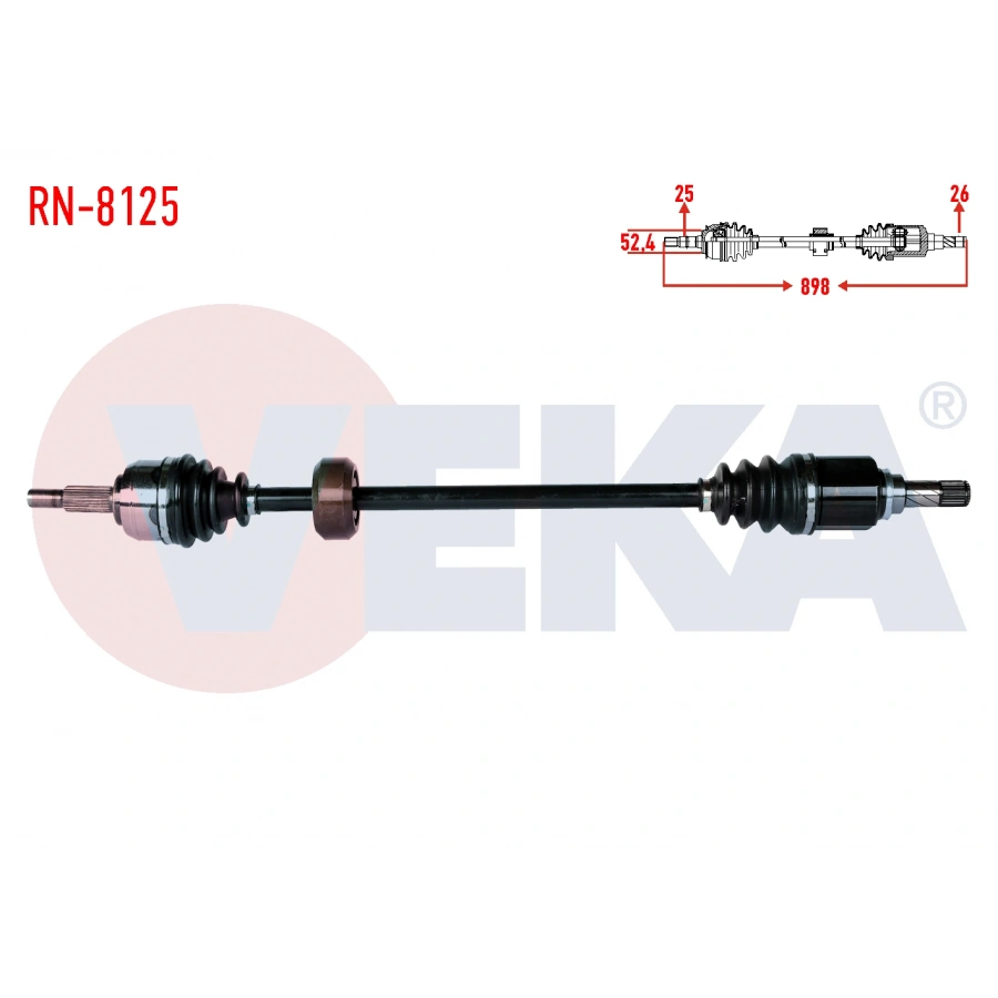 KOMPLE AKS SAG ON DACIA DOKKER 1.5 DCI UZUNLUK 898mm 2012-