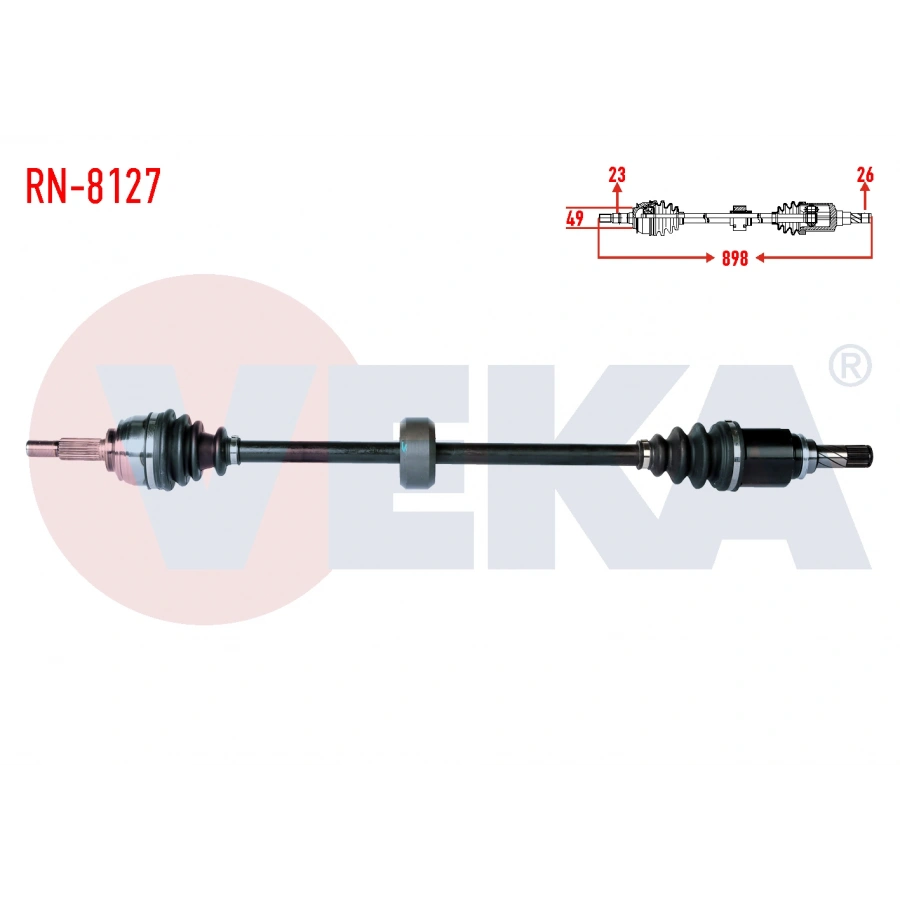 KOMPLE AKS SAG ON DACIA SANDERO STEPWAY 1.5 DCI UZUNLUK 898mm 2012-