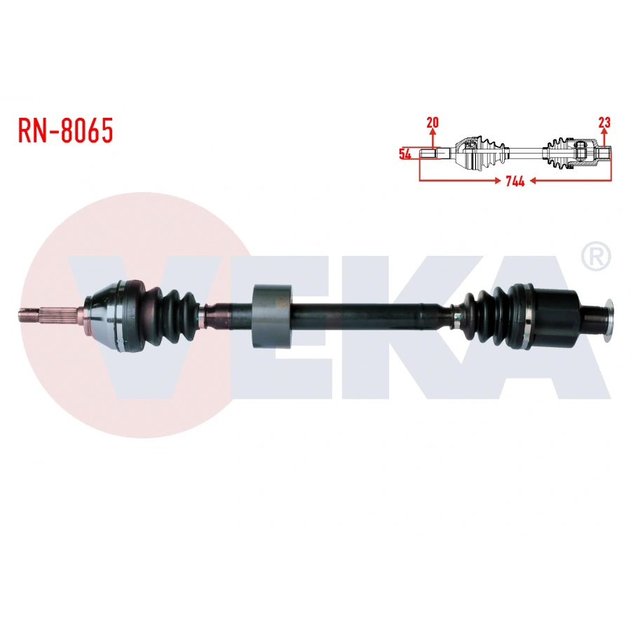 KOMPLE AKS SAG ON DACIA SOLENZA 1.4i UZUNLUK 744mm 2003-