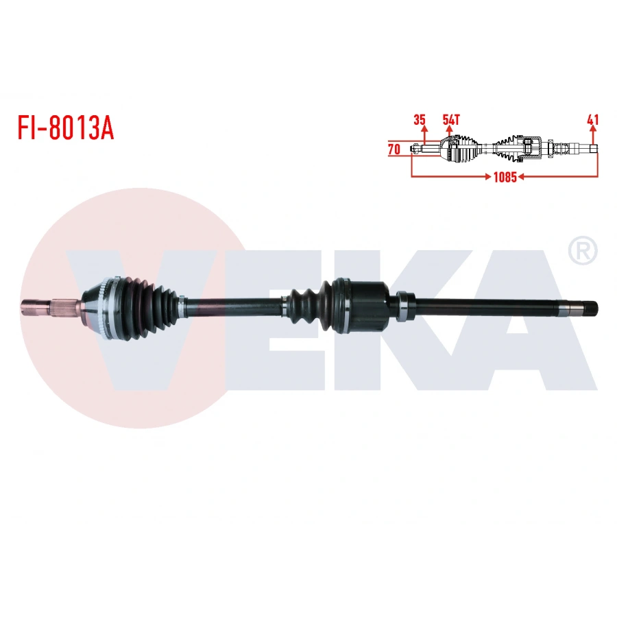 KOMPLE AKS SAG ON FIAT DUCATO (230) 2.5 D 18q ABSLI 54 DIS UZUNLUK 1085mm 1994-2002