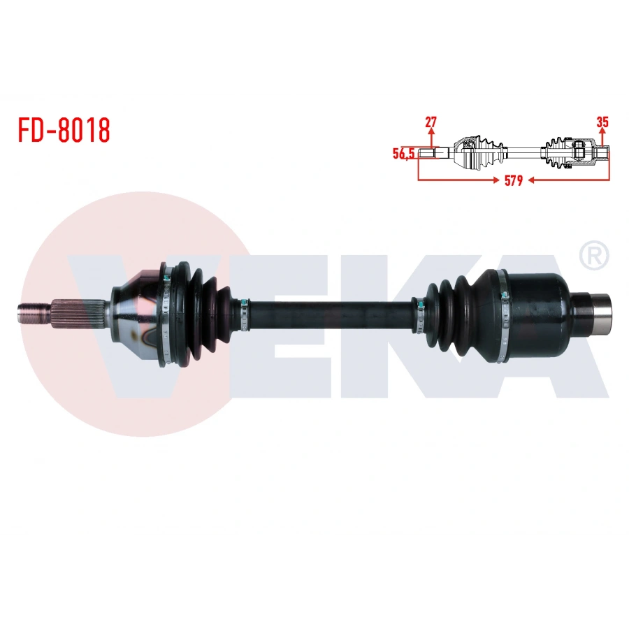 KOMPLE AKS SAG ON FORD MONDEO III 2.0i 16v UZUNLUK 579mm 2000-2007