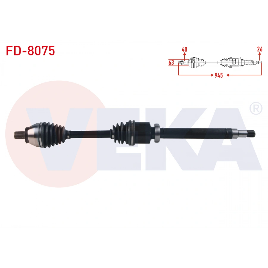 KOMPLE AKS SAG ON FORD MONDEO IV 1.6 TDCI - 2.0 TDCI M-T UZUNLUK 945mm 2007-2014