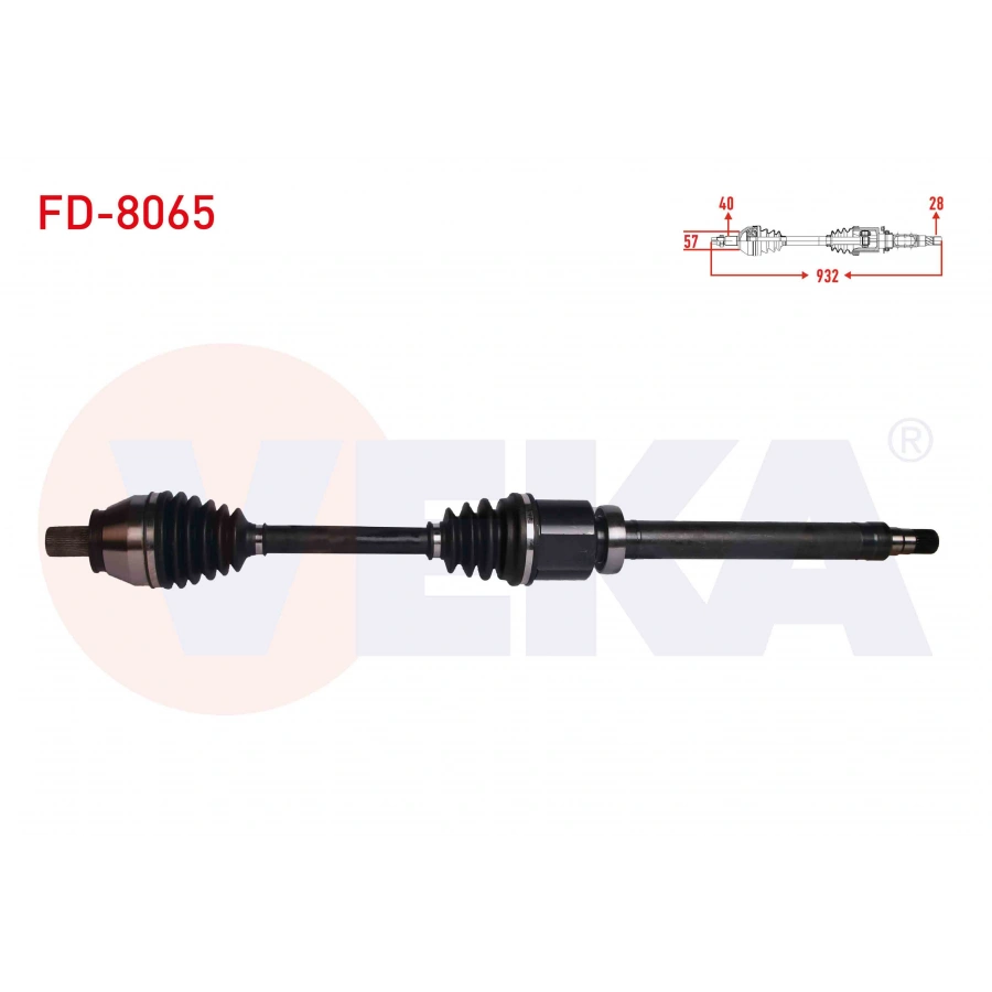 KOMPLE AKS SAG ON FORD MONDEO IV 2.0 TDCI A-T UZUNLUK 932 mm 2007-2014