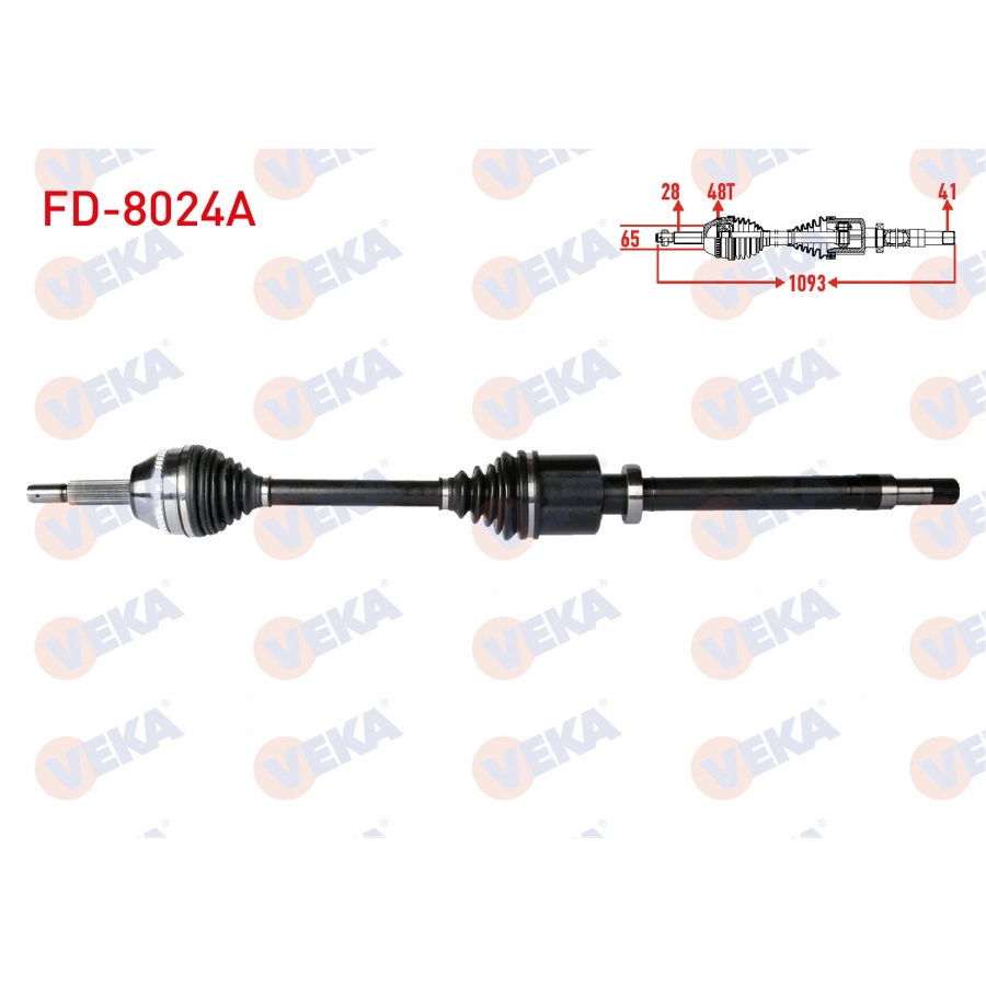 KOMPLE AKS SAG ON FORD TRANSIT (V347) 2.2 TDCI 115PS-140PS (KALIN MIL) ABSLI 48 DIS UZUNLUK 1091mm 2006-2014