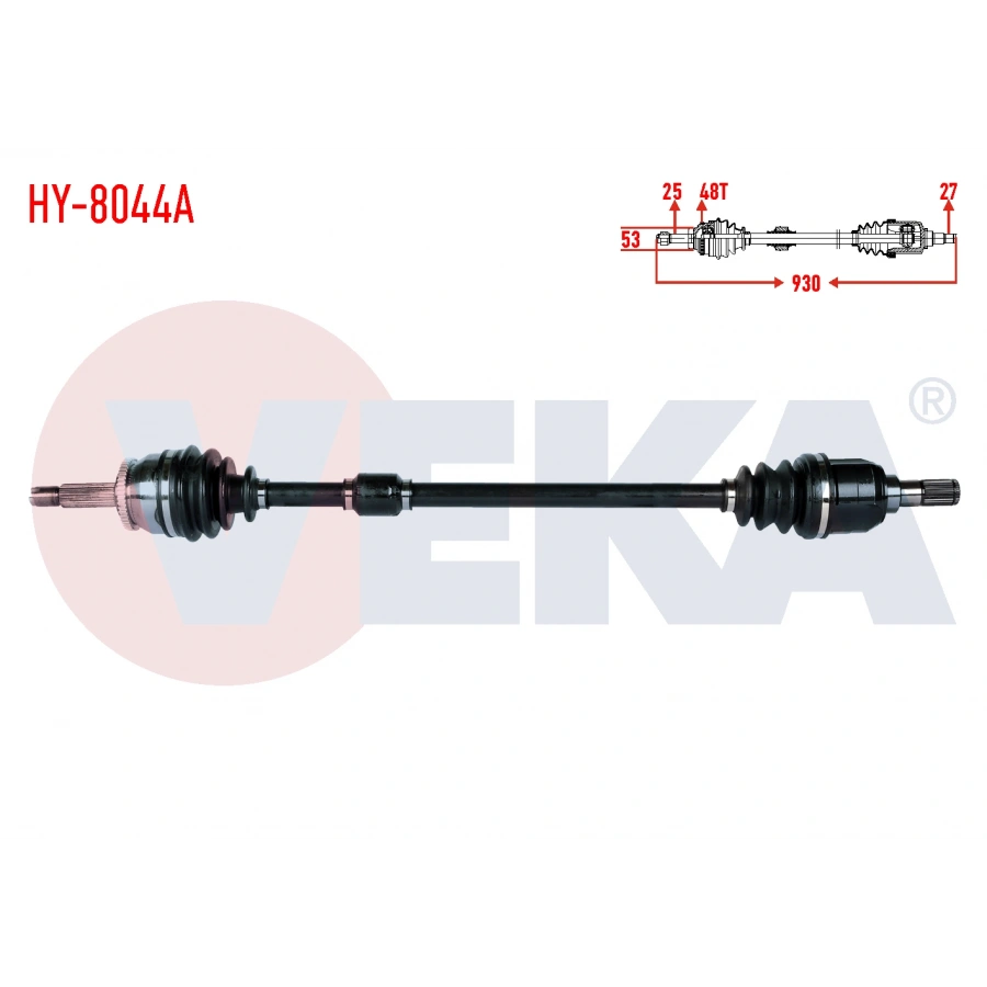 KOMPLE AKS SAG ON HYUNDAI ACCENT BLUE 1.6 CRDI M-T ABSLI ABS 48 DIS UZUNLUK 930mm 2012-