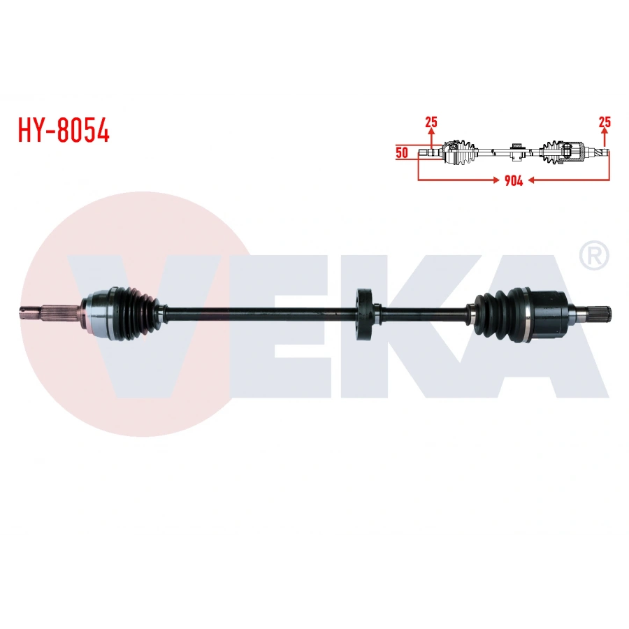 KOMPLE AKS SAG ON HYUNDAI ACCENT I (X-3) 1.3i UZUNLUK 904mm 1994-2000