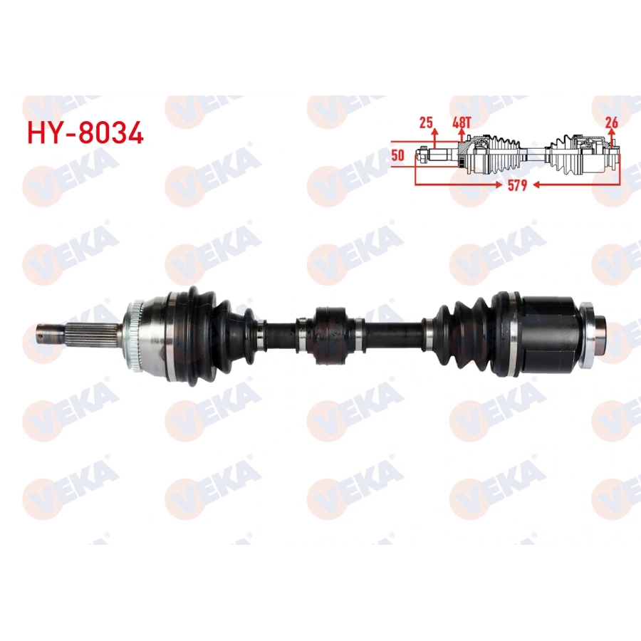 KOMPLE AKS SAG ON HYUNDAI GETZ (TB) 1.5 CRDI ABSLI 48 DIS UZUNLUK 579mm 2002-2008