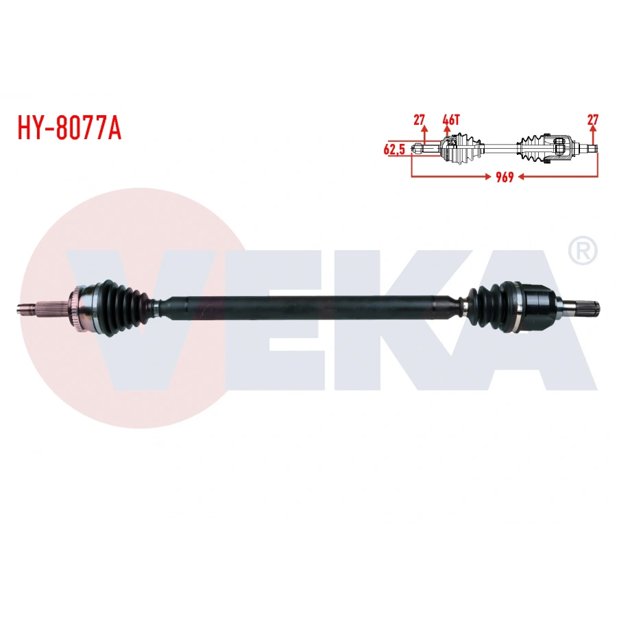 KOMPLE AKS SAG ON HYUNDAI I30 1.6 CRDI ABSLI 46 DIS M-T UZUNLUK 969mm 2011-