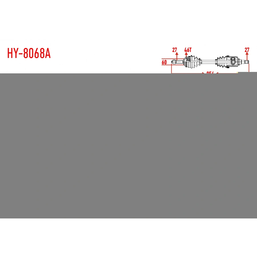 KOMPLE AKS SAG ON HYUNDAI I30 (GD) 1.6 CRDI ABSLI 46 DIS A-T UZUNLUK 956mm 2011-2017