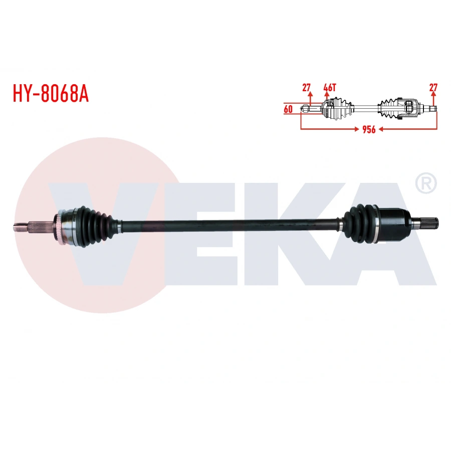 KOMPLE AKS SAG ON HYUNDAI I30 (GD) 1.6 CRDI ABSLI 46 DIS A-T UZUNLUK 956mm 2011-2017