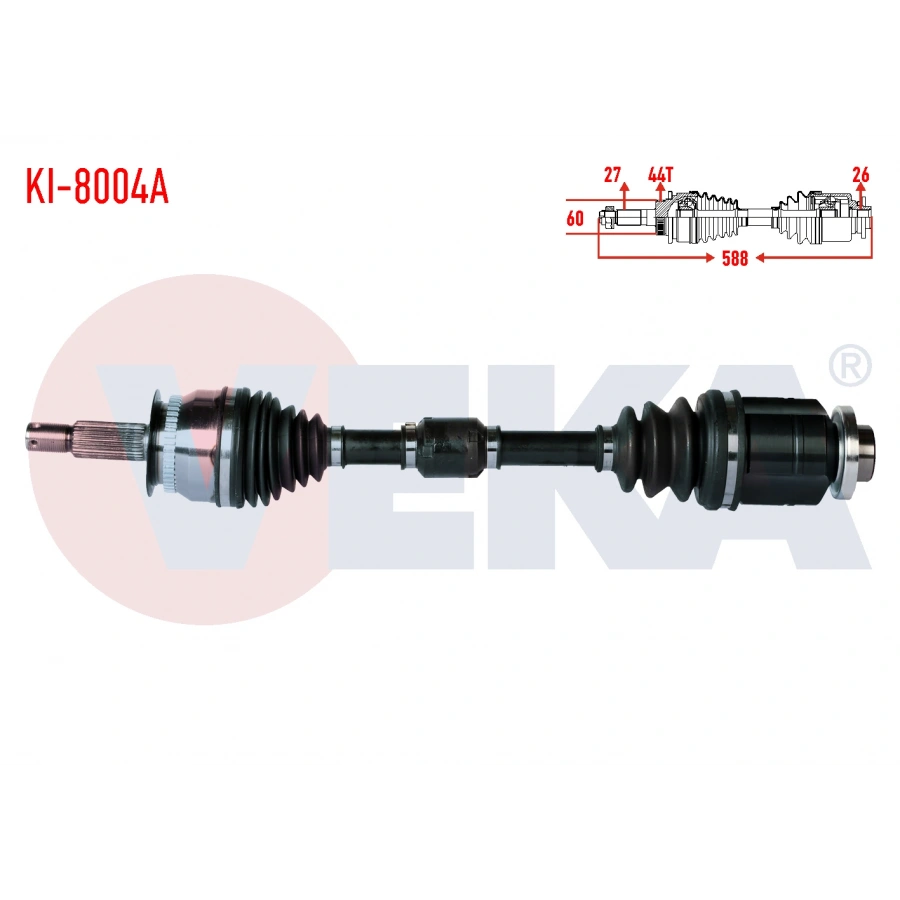 KOMPLE AKS SAG ON KIA CERATO (LD) 1.6 CRDI M-T ABSLI 44 DIS UZUNLUK 588mm 2004-2012