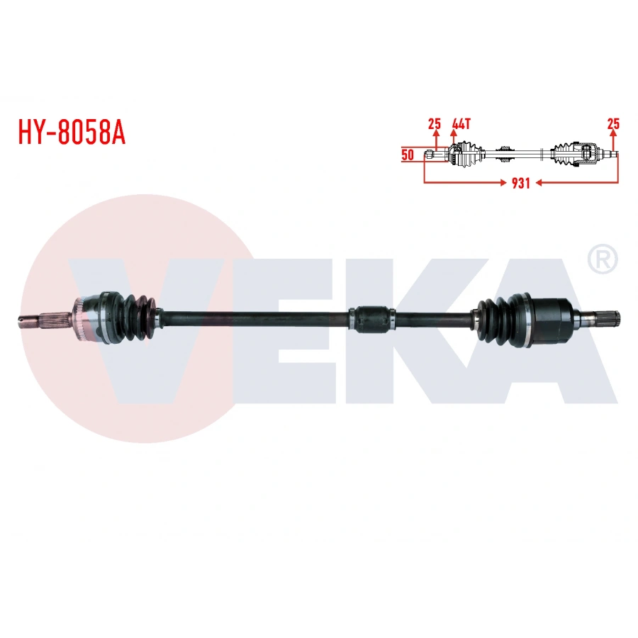 KOMPLE AKS SAG ON KIA CERATO (LD) 1.6i A-T ABSLI 44 DIS UZUNLUK 931mm 2004-2012