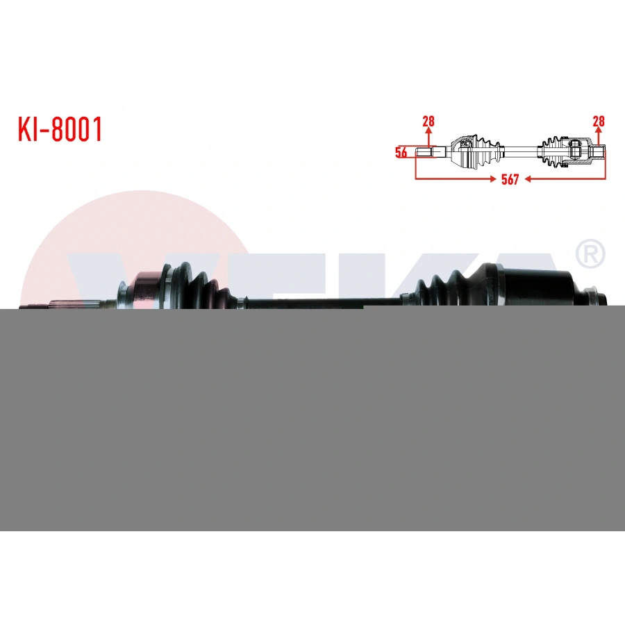 KOMPLE AKS SAG ON KIA SORENTO I (JC) 2.5 CRDI A-T UZUNLUK 567mm 2002-2009