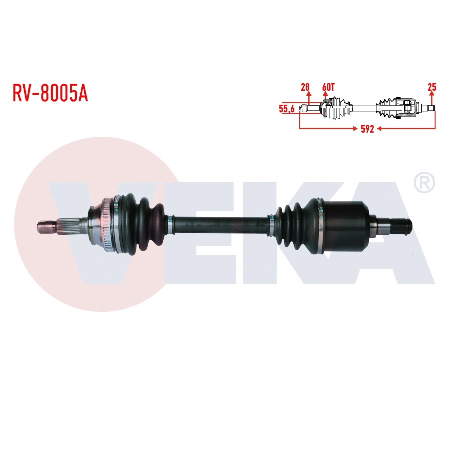 KOMPLE AKS SAG ON LAND ROVER FREELANDER (LN) 2.0 TD M-T ABSLI 60 DIS UZUNLUK 592mm 1998-2007