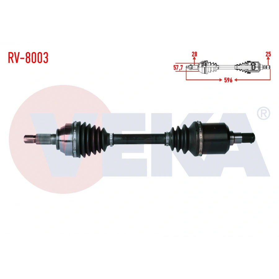 KOMPLE AKS SAG ON LAND ROVER FREELANDER (LN) 2.0 TD UZUNLUK 596mm 1998-2007