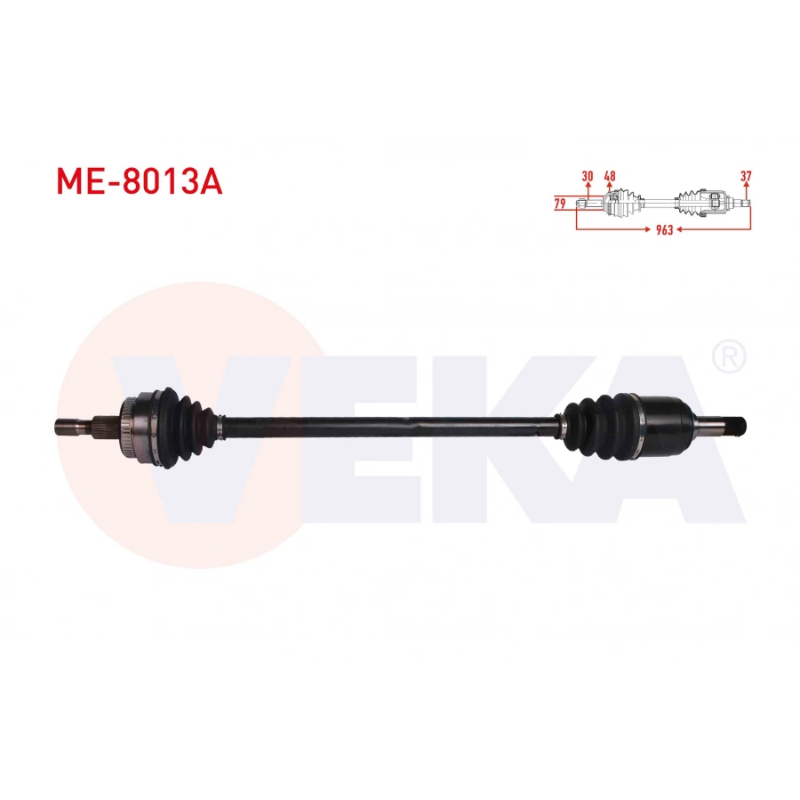 KOMPLE AKS SAG ON MERCEDES M SERISI (W163) ML 270 CDI ABSLI 48 DIS UZUNLUK 963 mm 1998-2005