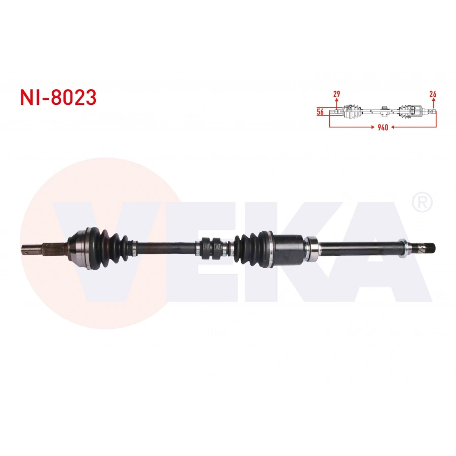 KOMPLE AKS SAG ON NISSAN QASHQAI (J10) 1.6i M-T UZUNLUK 940 mm 2007-2014