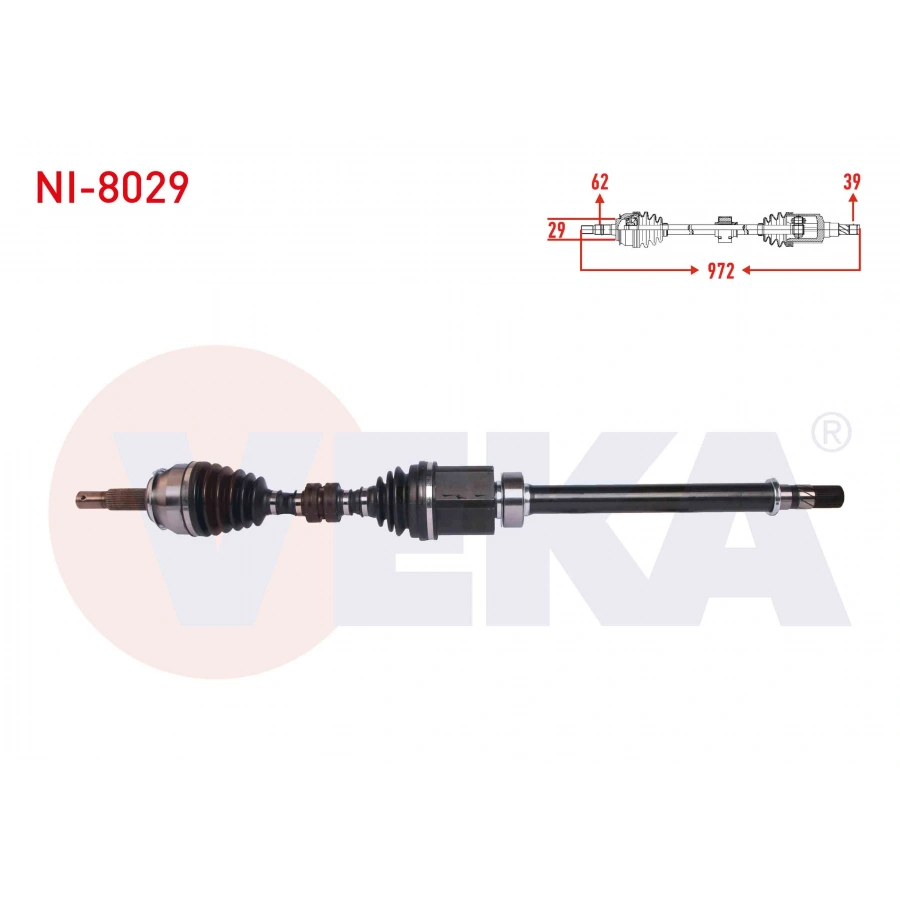 KOMPLE AKS SAG ON NISSAN QASHQAI (J11) 1.6 DCI M-T UZUNLUK 972 mm 2014-