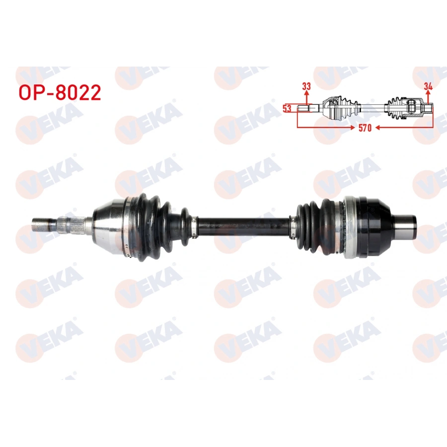 KOMPLE AKS SAG ON OPEL ASTRA H 1.3 CDTI UZUNLUK 570mm 2004-2010
