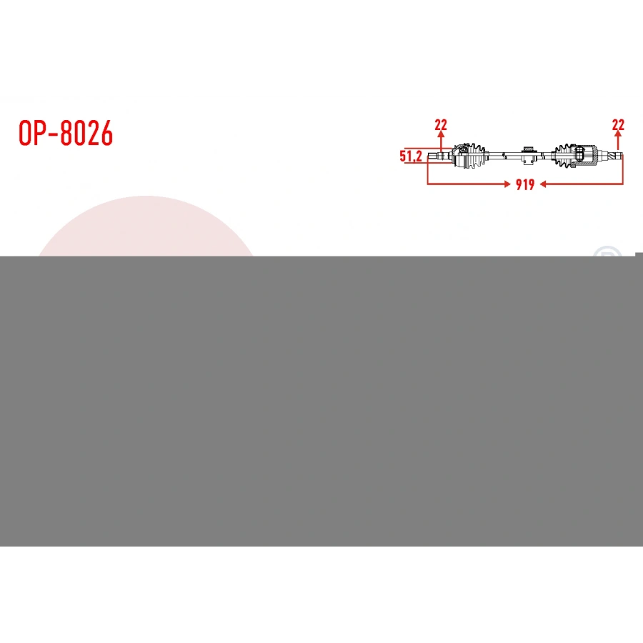 KOMPLE AKS SAG ON OPEL CORSA D 1.2 M-T UZUNLUK 919mm 2006-2014