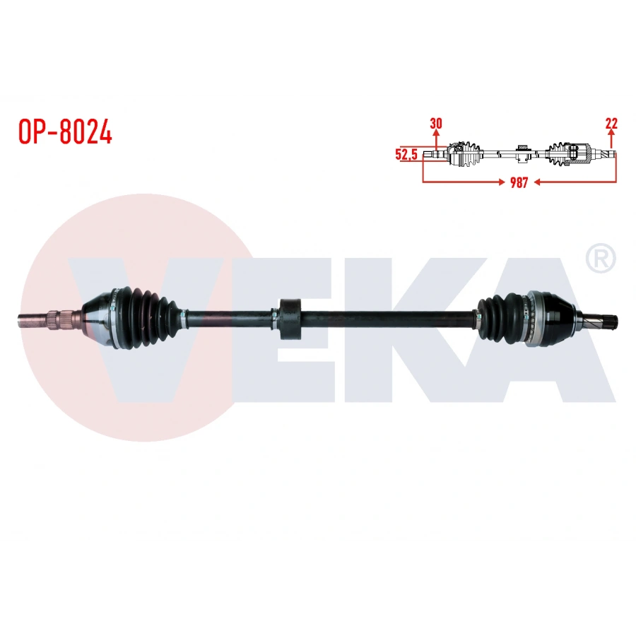 KOMPLE AKS SAG ON OPEL VECTRA C 1.6 16v UZUNLUK 987mm 2002-2008