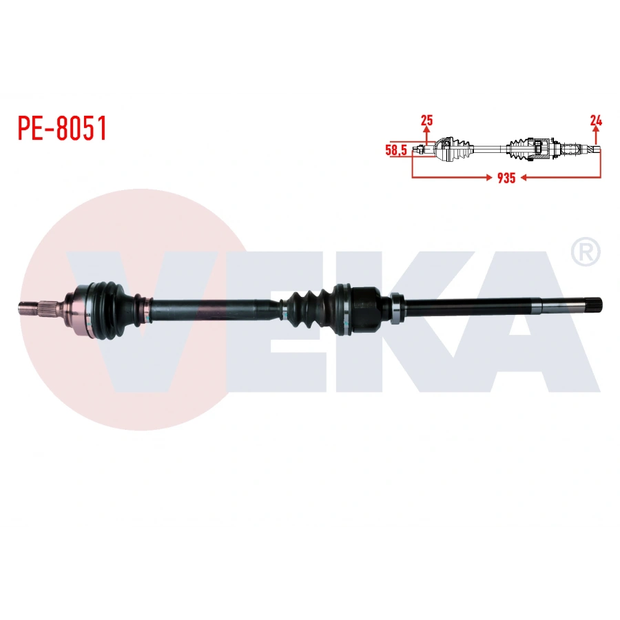 KOMPLE AKS SAG ON PEUGEOT 308 (4A,4C) 1.6 THP MC SANZUMAN M-T UZUNLUK 935mm 2007-2013