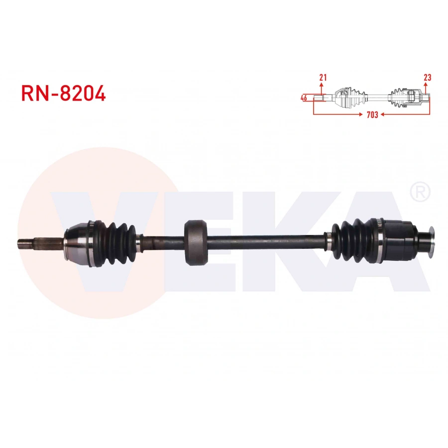 KOMPLE AKS SAG ON RENAULT CLIO I (B/C57,5/357) 1.2 M-T UZUNLUK 707 mm 1990-1998
