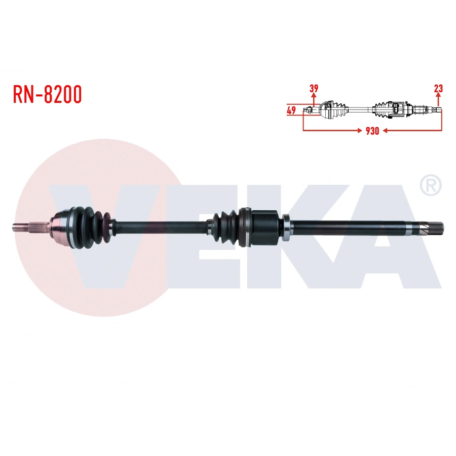 KOMPLE AKS SAG ON RENAULT MEGANE II (BM0/1,CM0/1) 2.0 M-T UZUNLUK 930mm 2002-2008