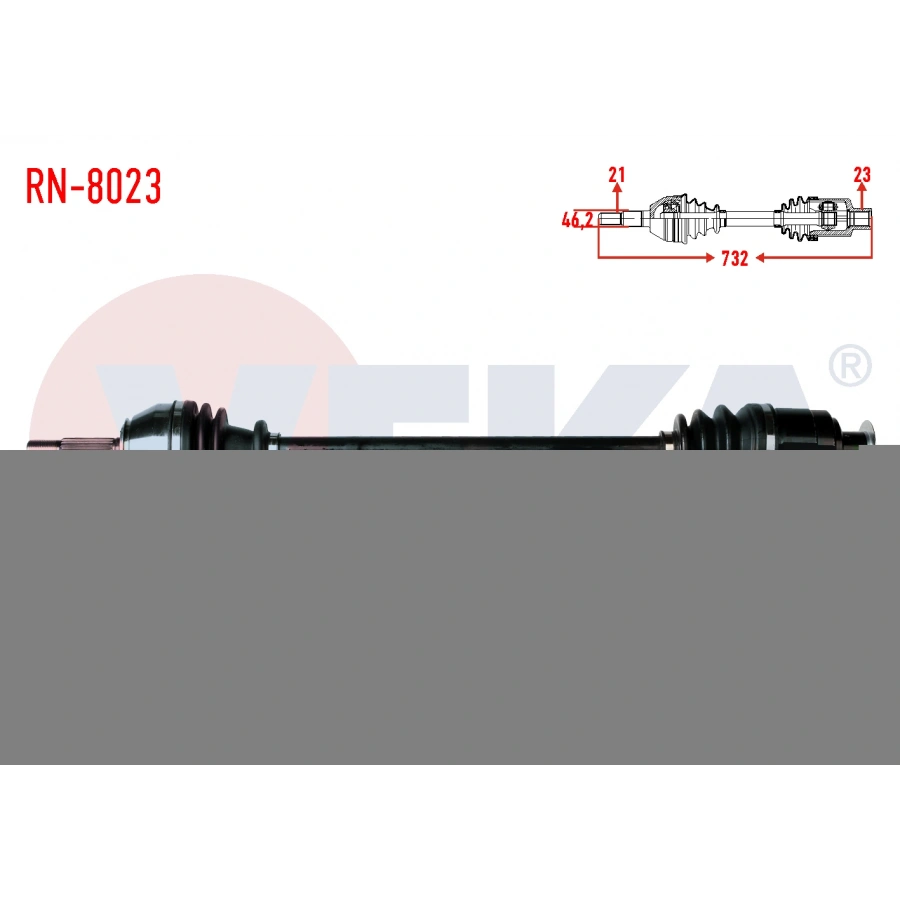 KOMPLE AKS SAG ON RENAULT R19 1.4 UZUNLUK 738,8mm 1988-2001