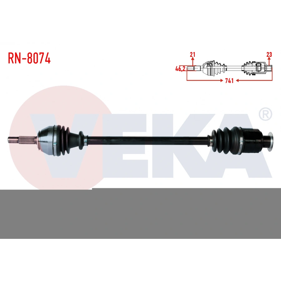 KOMPLE AKS SAG ON RENAULT R21 (B48,L48) MANAGER 1.7 UZUNLUK 741mm 1986-1993