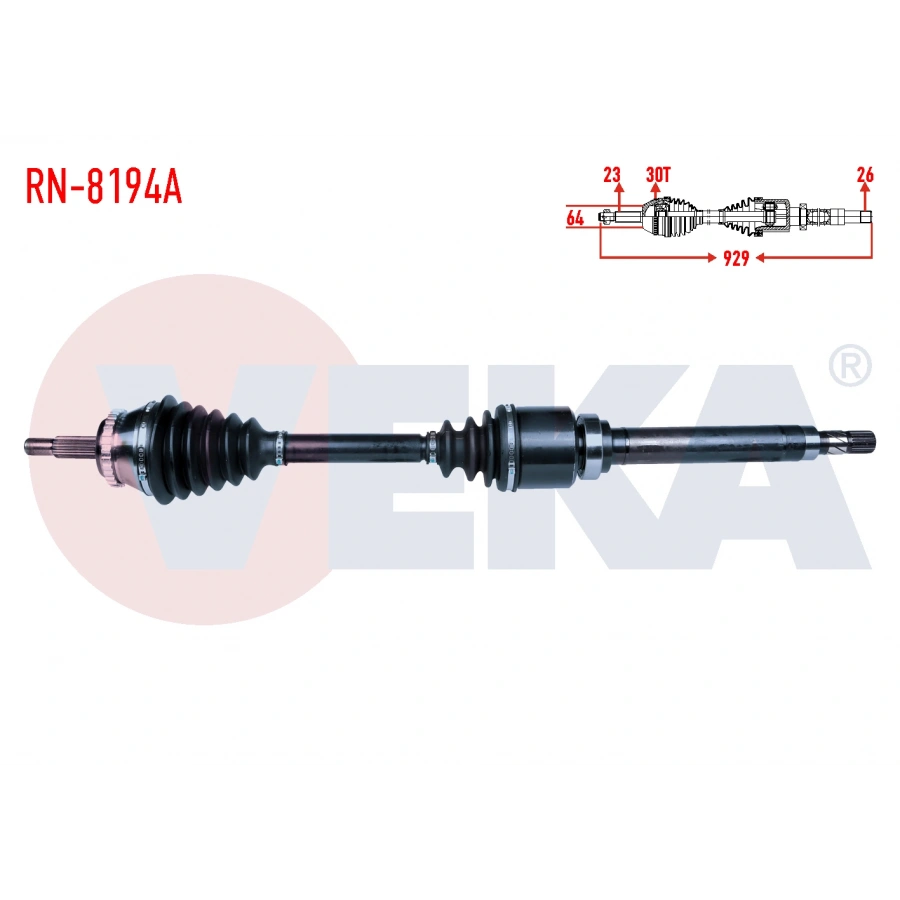 KOMPLE AKS SAG ON RENAULT SAFRANE II (B54_) 2.0 16v ABSLI 30 DIS UZUNLUK 929mm 1996-2000